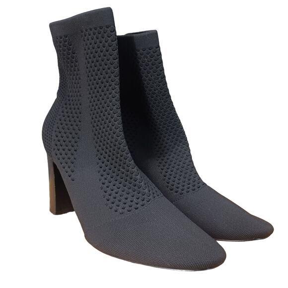 Charles by Charles David Sock Bootie Chunky Heel Black Size 10M - Picture 2 of 6